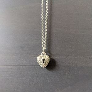 Heart and key pendant with chain